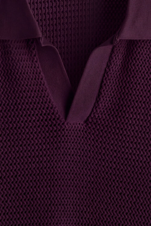 DARK BURGUNDY KNIT POLO