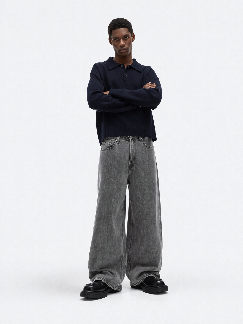 Gray baggy jeans