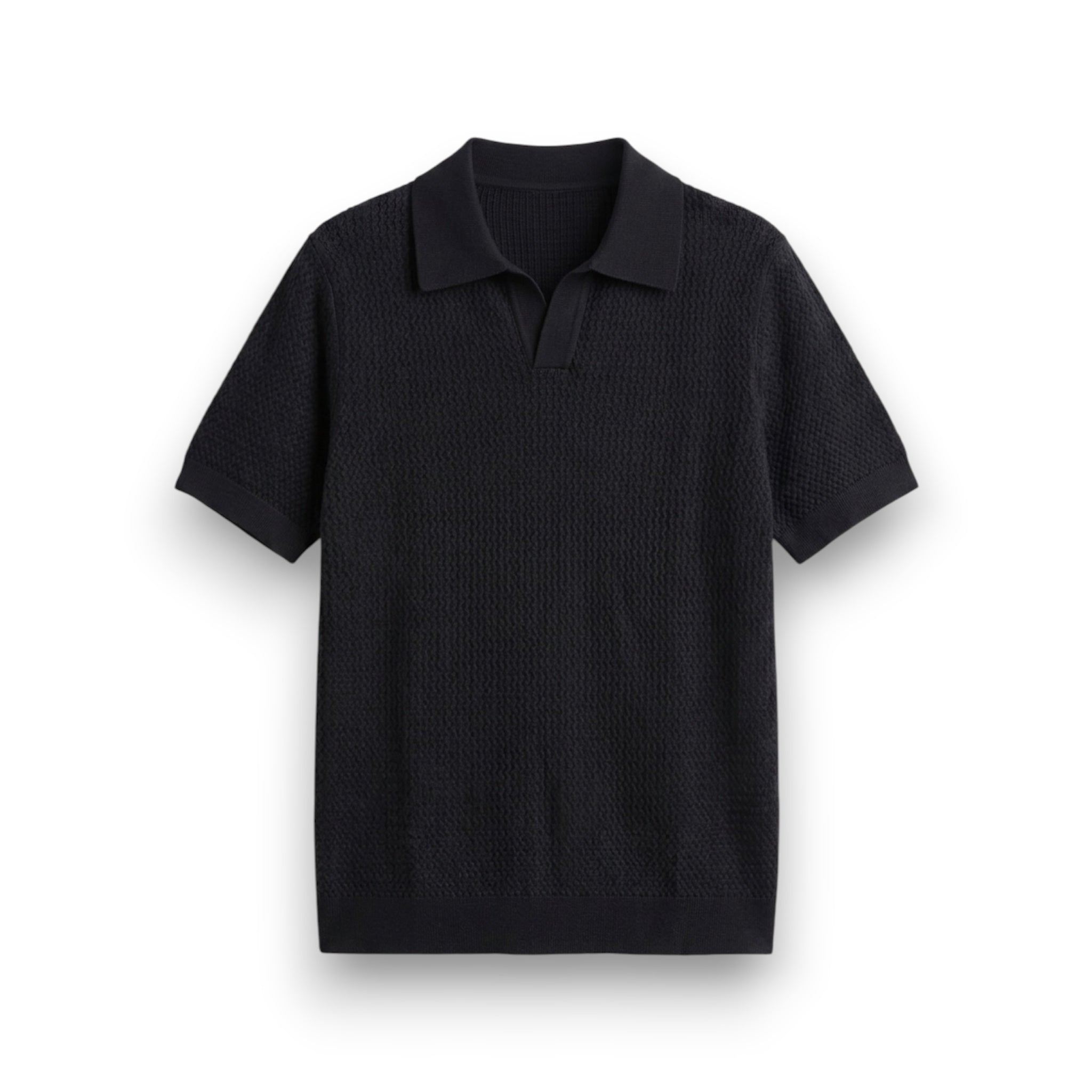 BLACK KNIT POLO