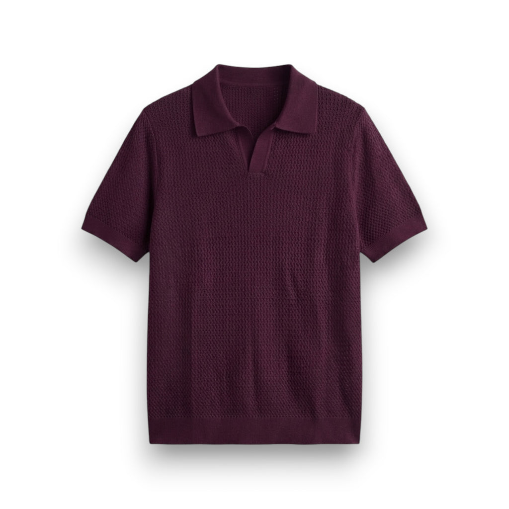 DARK BURGUNDY KNIT POLO