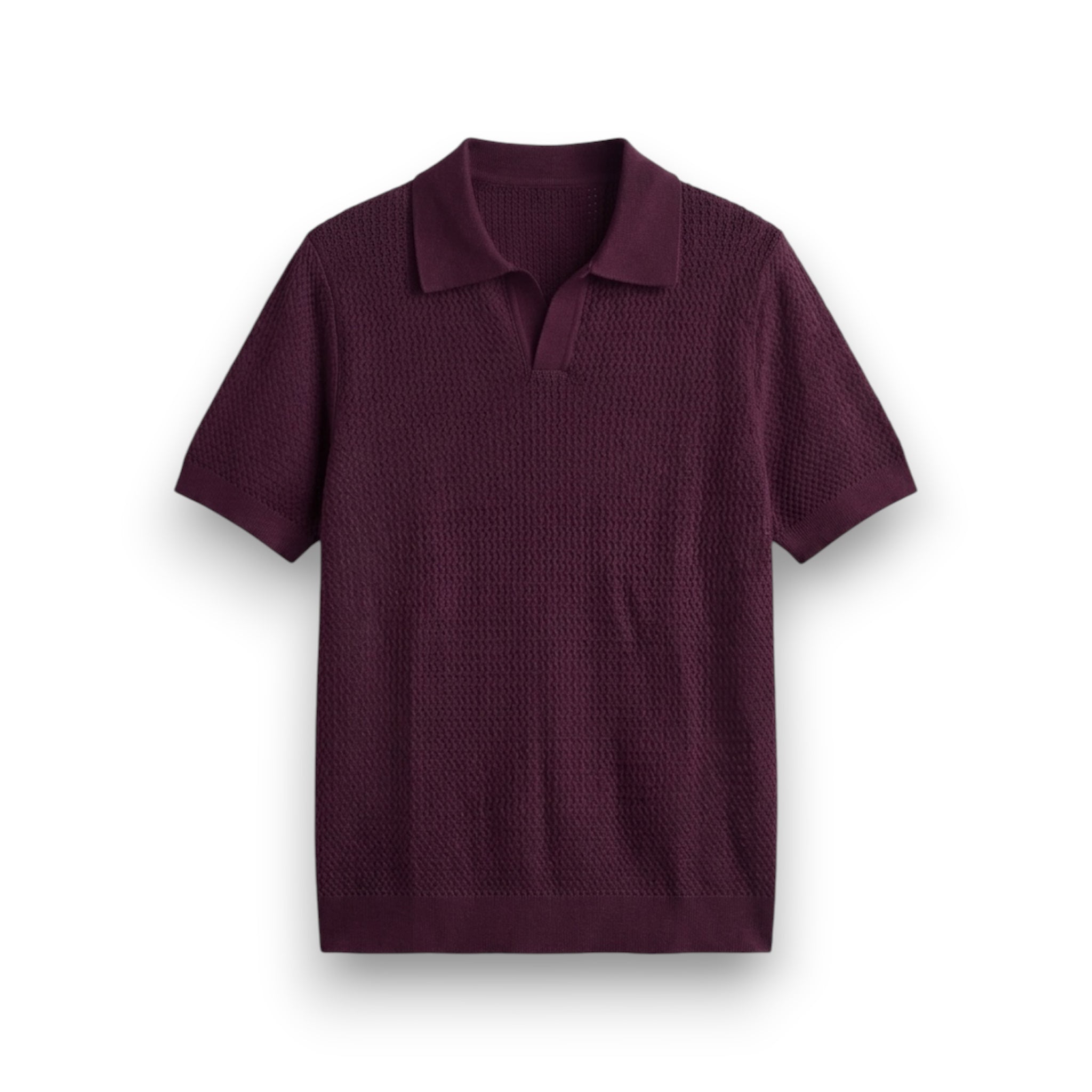 DARK BURGUNDY KNIT POLO