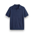 Blue knit polo