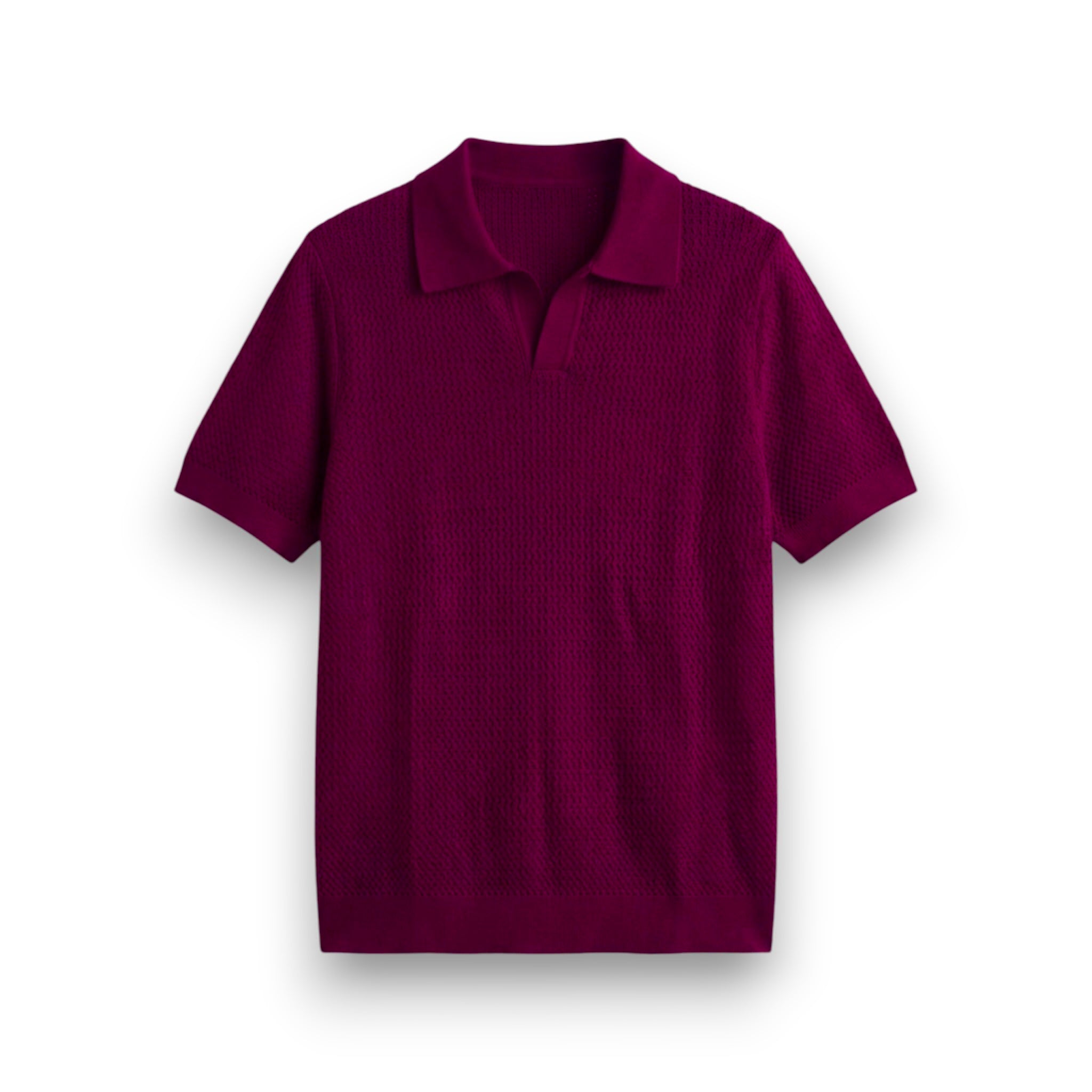 DARK BURGUNDY KNIT POLO
