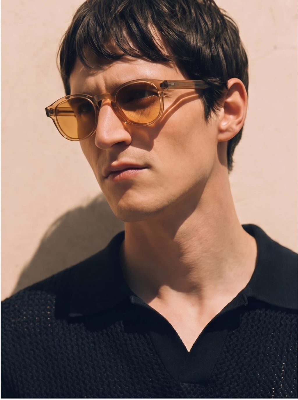 BLACK KNIT POLO