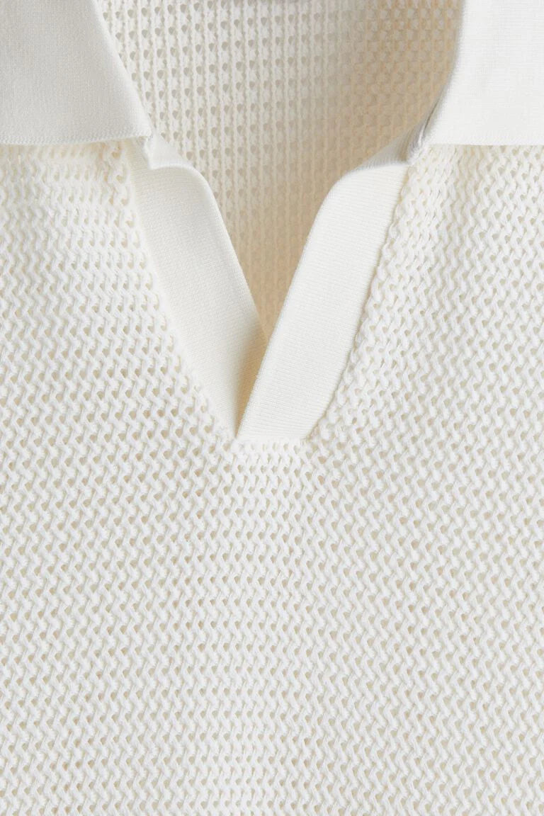 WHITE KNIT POLO